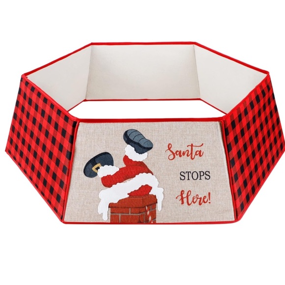 Lulu Home Christmas Tree Collar, Foldable Hexagon Buffalo Plaid - Picture 2 of 8